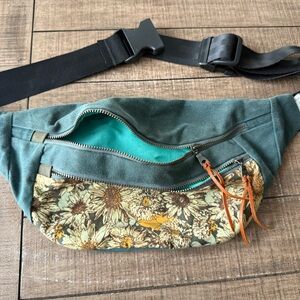 Floral Canvas Waist Bag with Adjustable Strap